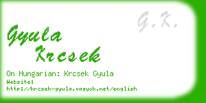 gyula krcsek business card